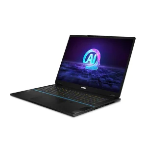 MSI A1VHG-019US Stealth 18 AI Studio laptop with Intel Core Ultra 9, 18-inch QHD display, NVIDIA RTX 4080, and sleek black design.