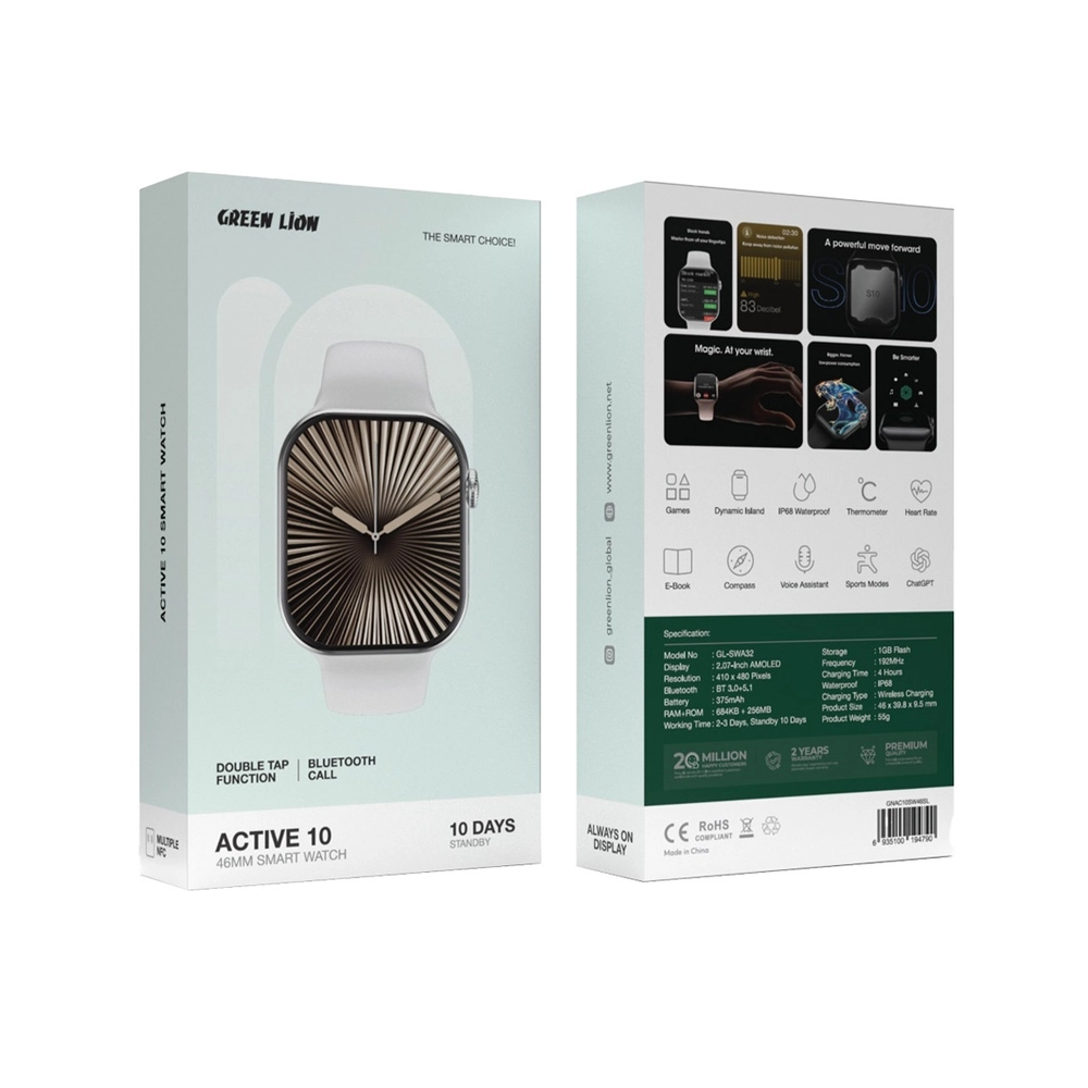 GreenLion Smart Watch Active10 46mm – White 2 GreenLion Smart Watch Active10 46mm – White - Image 2