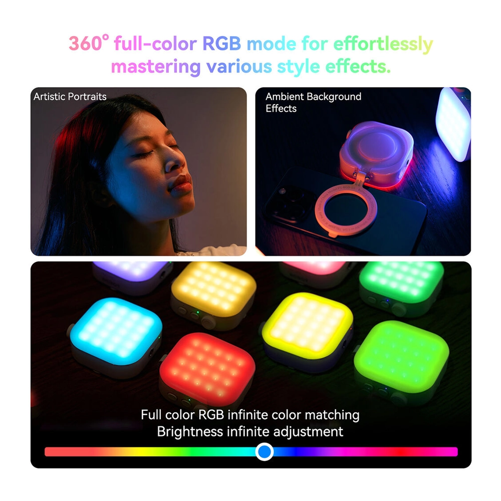TELESIN Magnetic Ice Cube RGB Light for Magnetic Smartphones 4 TELESIN Magnetic Ice Cube RGB Light for Magnetic Smartphones - Image 4