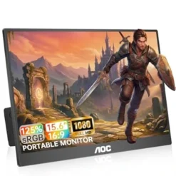 Alternative view of AOC 16T20 15.6″ FHD IPS Portable Monitor, USB‑C, Mini HDMI