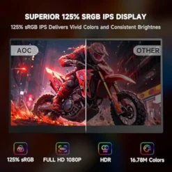 AOC 16T20 15.6″ FHD IPS Portable Monitor, USB‑C, Mini HDMI