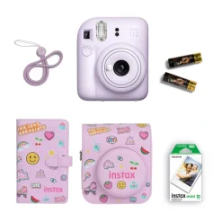 Fujifilm Instax Mini 12 Lilac Purple Bundle – Camera + Film + Case & Accessories