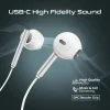 Promate Laxi‑S USB‑C Wired Earphones White – High Fidelity Stereo ENC Mic 4 laxi s white 3