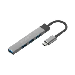Promate LITEHUB‑4 USB‑C Hub 4× USB‑A 3.0 – Fast Data Adapter Blue