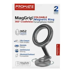 Promate MagGrip 360 Magnetic Phone Holder – Cradleless Ring Mount