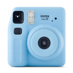 Fujifilm Instax Mini SE Camera Blue Bundle | Instant Camera + Instax Film + Wrist Strap, Compact & Fun Design