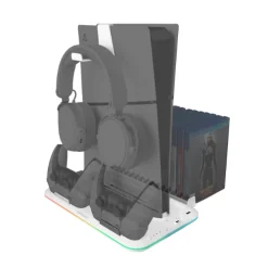 Alternative view of Mars Gaming MPS5B2 PS5 RGB Stand | Cooling Dock, Dual Controller Charger, Headset Holder, ARGB Lighting, Slim Design