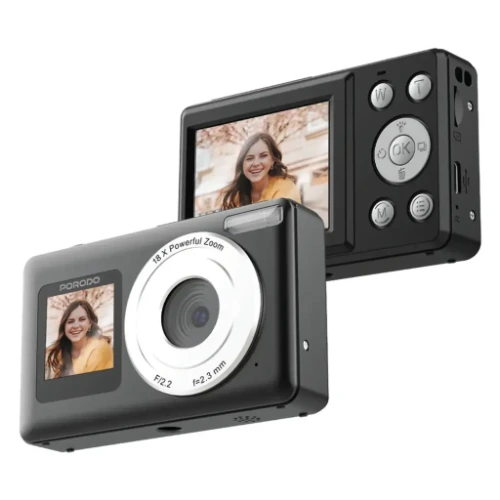 Porodo Dual Screen Digital Camera 48MP 4K 18X Zoom – Compact Vlogging Camera 4 Porodo Dual Screen Digital Camera 48MP 4K 18X Zoom – Compact Vlogging Camera - Image 4