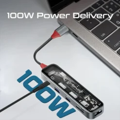 Alternative view of Promate TransHub‑Lite 7‑in‑1 USB‑C Hub 100W PD 4K HDMI
