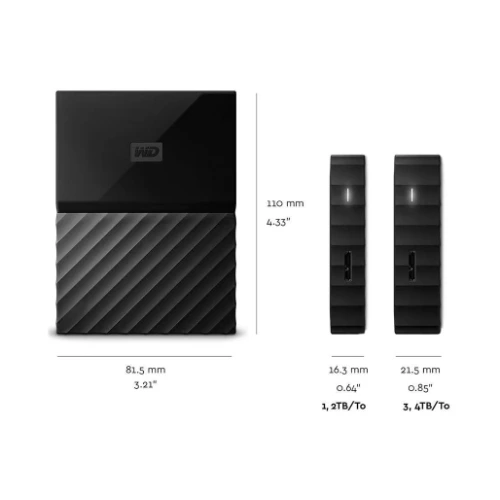 WD My Passport 5TB Portable External HDD | USB 3.0, Compact Design, Data Backup Storage, Black 2 WD My Passport 5TB Portable External HDD | USB 3.0, Compact Design, Data Backup Storage, Black - Image 2