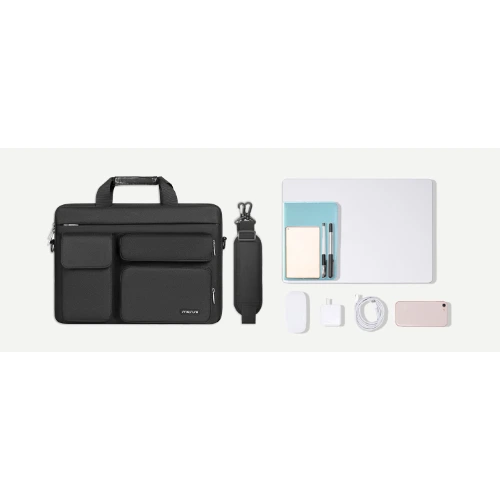 Mosiso 15 Inch Laptop Shoulder Bag – Polyester Protective Case Black 3 Mosiso 15 Inch Laptop Shoulder Bag – Polyester Protective Case Black - Image 3