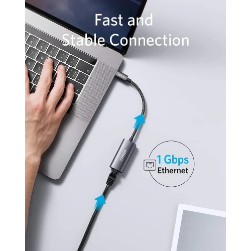 Anker USB C to Gigabit Ethernet Adapter - Fast Wired Network 3 Anker USB C to Gigabit Ethernet Adapter - Fast Wired Network - Image 3