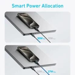 Alternative view of Anker 2-in-1 USB-C Cable 4ft 140W Braided