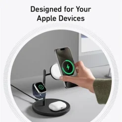 Alternative view of Anker MagGo 3-in-1 Wireless Charging Station 15W MagSafe