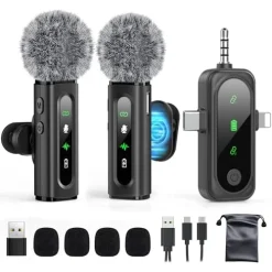 Alternative view of Goordik Wireless Lavalier Microphone | Portable Clip‑On Mic, Noise Reduction, Long-Range, For iPhone/Android/Camera