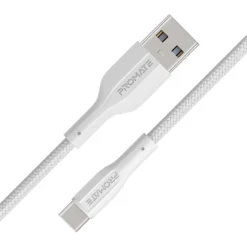 Promate XCORD‑AC USB‑C Cable 1M White – Super Flexible Data & Charge Cable