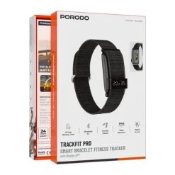 Porodo Trackfit Pro Smart Bracelet Fitness Tracker with Display APP, Black
