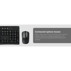 Alternative view of Rapoo X1800Pro Wireless Optical Mouse & Keyboard Combo (Arabic/English, Black)