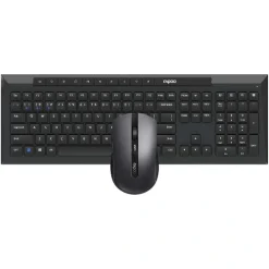 Rapoo 8210M Multi-Mode Wireless Optical Mouse & Keyboard Combo (Arabic/English, Black)