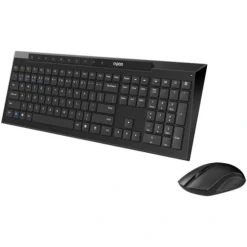 Alternative view of Rapoo 8210M Multi-Mode Wireless Optical Mouse & Keyboard Combo (Arabic/English, Black)