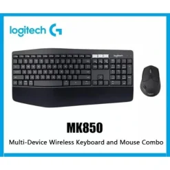 Logitech MK850 Wireless/Bluetooth Keyboard & Mouse Combo (EN/AR, 8-Button Mouse)