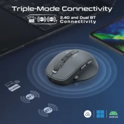Alternative view of Promate Silent-Click 1600DPI Triple-Mode
Rechargeable Mouse w/ Multi-Device Connectivity