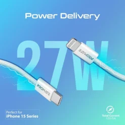 Promate 27W Super-Fast USB-C to Lightning Cable