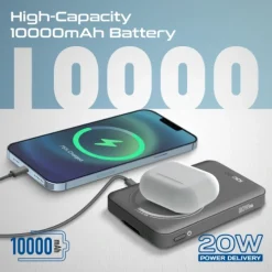 Promate Ultra-Compact 3 in 1 MagSafe Compatible
Wireless Charging Power Bank