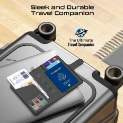 Alternative view of Promate Anti-Loss Slim Leather Passport Holder with
RFID Protection & Smart Tracking BK