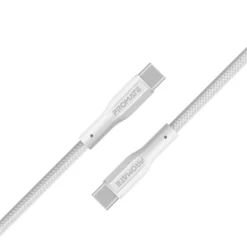 Promate 1.2-meter USB-C to Lightning data and fast- charging cable WHITE