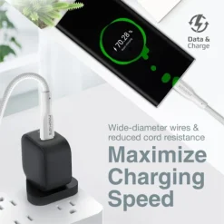 Pacmax 147 Alternative view of Promate 1.2-meter USB-C to Lightning data and fast- charging cable WHITE