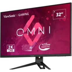 ViewSonic, 32", VX3219-2K-PRO Gaming Monitor, Flat, Black, IPS Technology, 0.43ms Response time,  Resolution:2540x1440, 165Hz, Contrast Ratio 1200:1, VESA mount 100x 100mm, Tilt,  Blue Light Filter, HDR10, 2 HDMI, 1 Audio Out, 1 Display Port,  3 Year Warranty